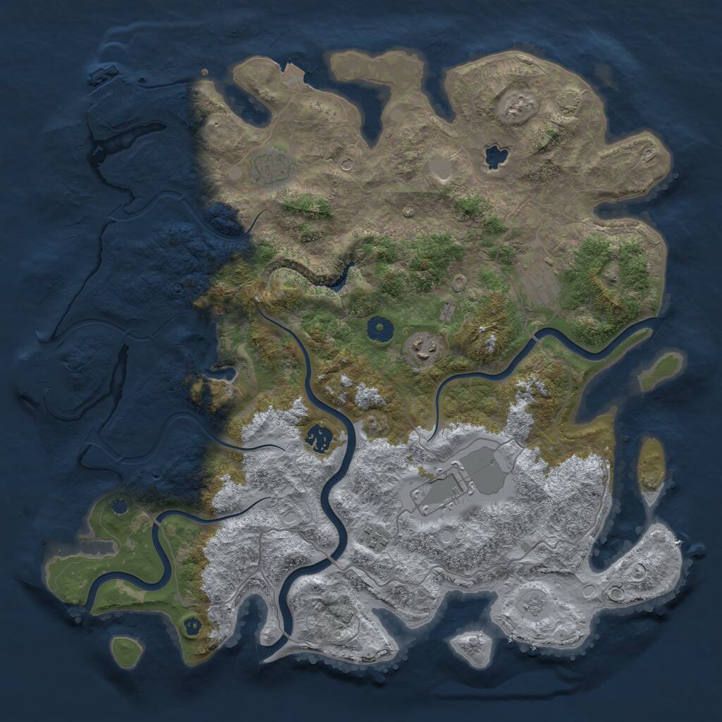 Rust Map: Procedural Map, Size: 4100, Seed: 454564, 12 Monuments