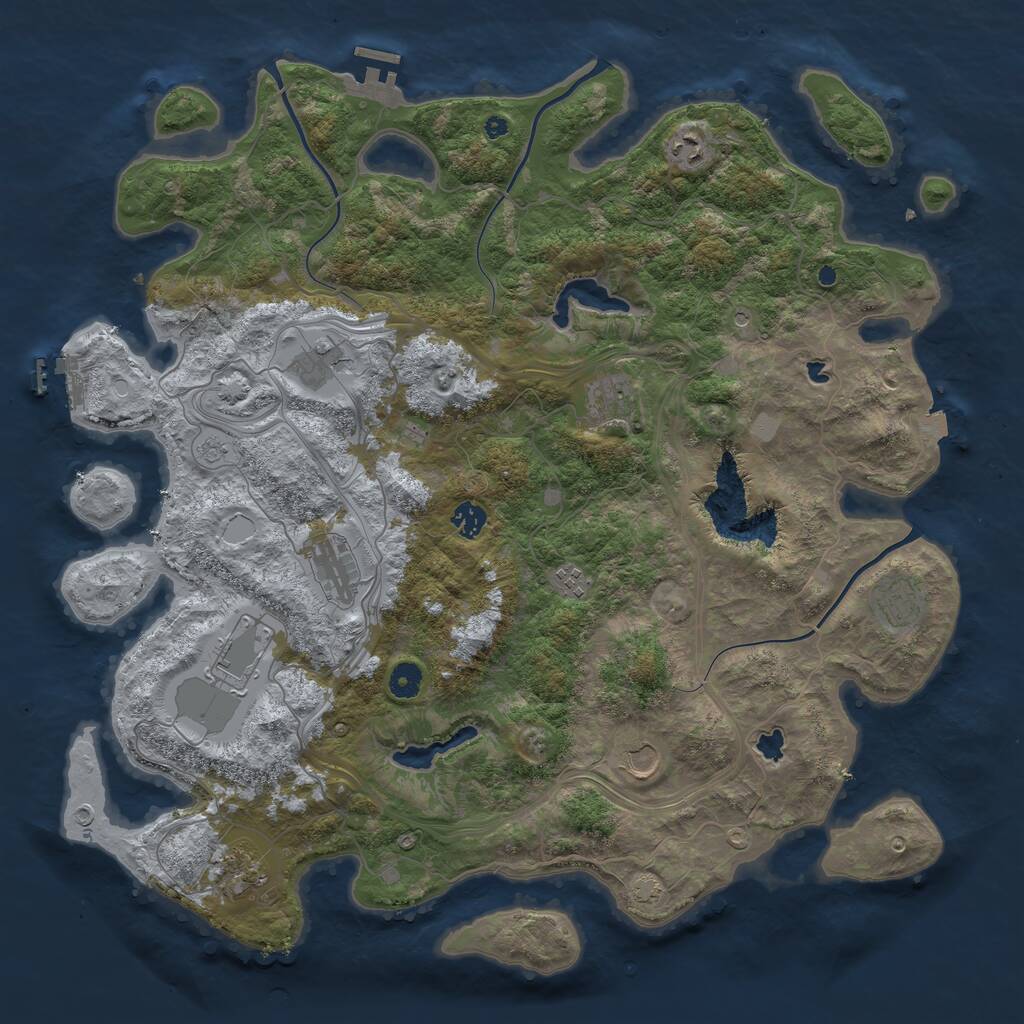 Rust Map: Procedural Map, Size: 4500, Seed: 1631381179, 16 Monuments