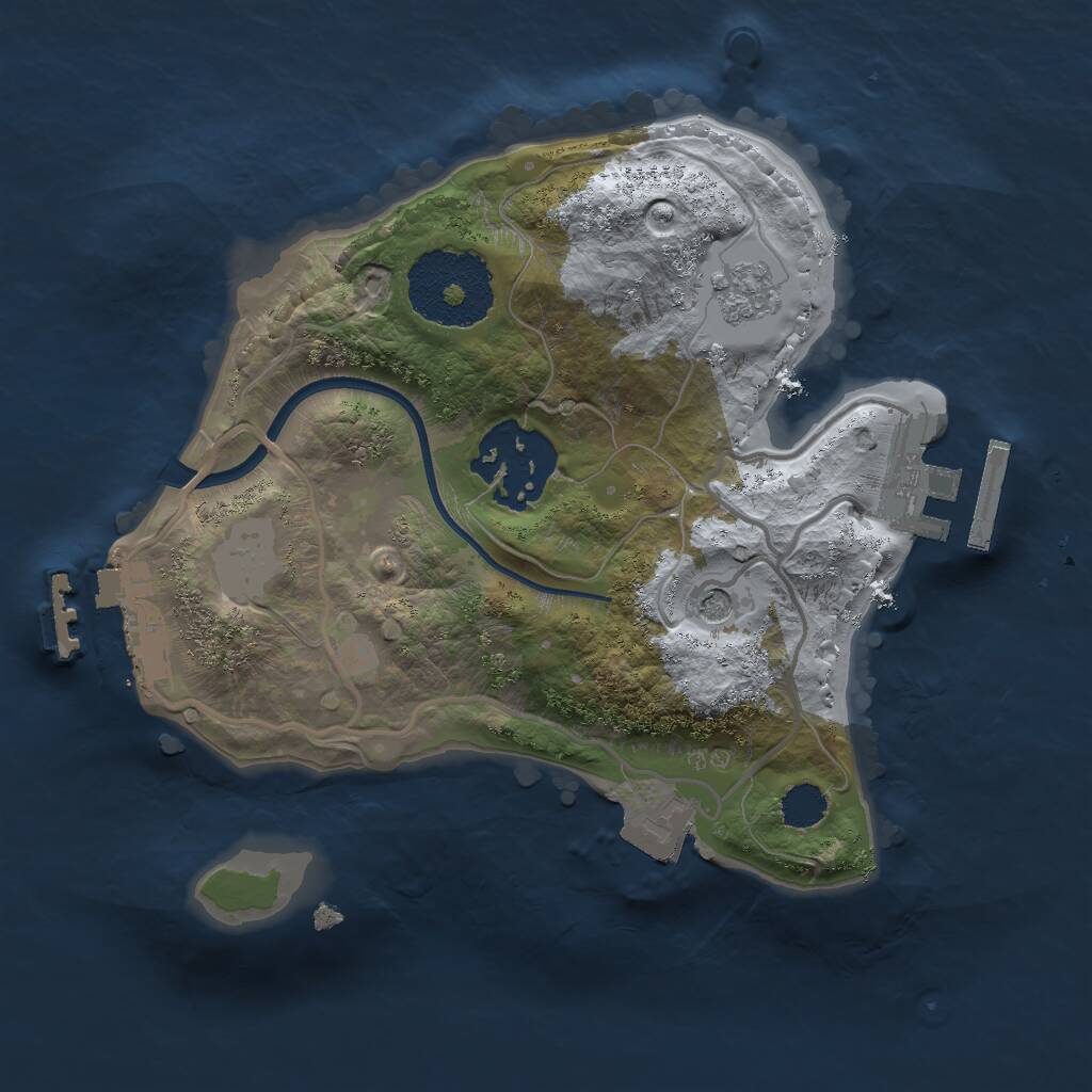 Rust Map: Procedural Map, Size: 2000, Seed: 13542881, 6 Monuments