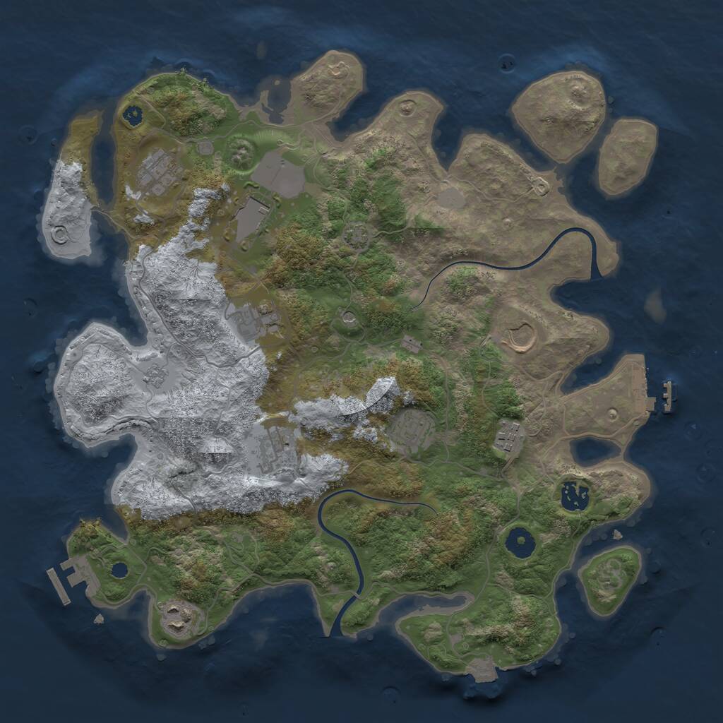 Rust Map: Procedural Map, Size: 3700, Seed: 315, 15 Monuments
