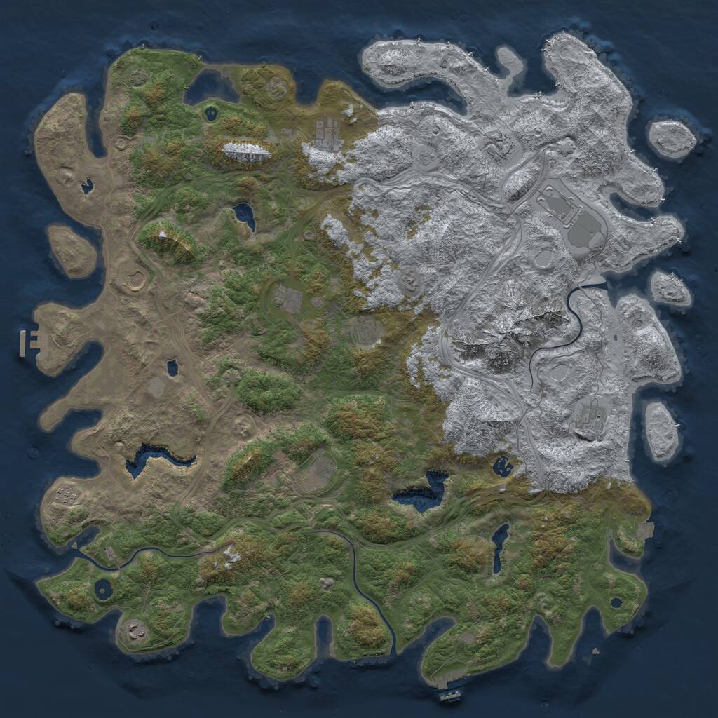 Rust Map: Procedural Map, Size: 5500, Seed: 42597824, 17 Monuments