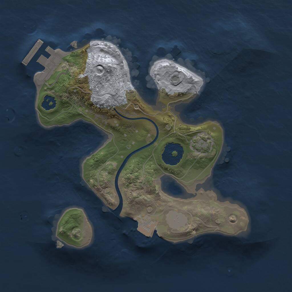 Rust Map: Procedural Map, Size: 2000, Seed: 740163275, 3 Monuments