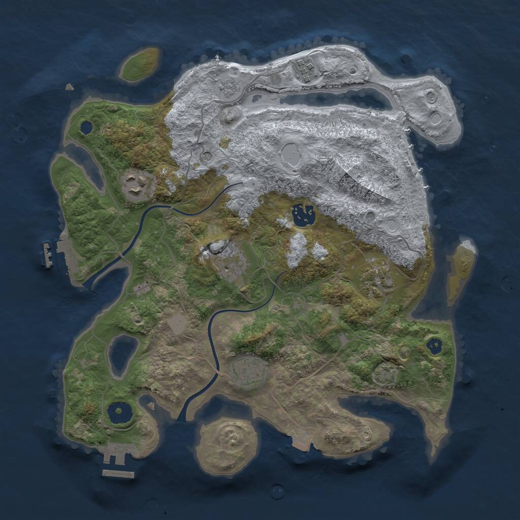 Rust Map: Procedural Map, Size: 3300, Seed: 7000, 12 Monuments