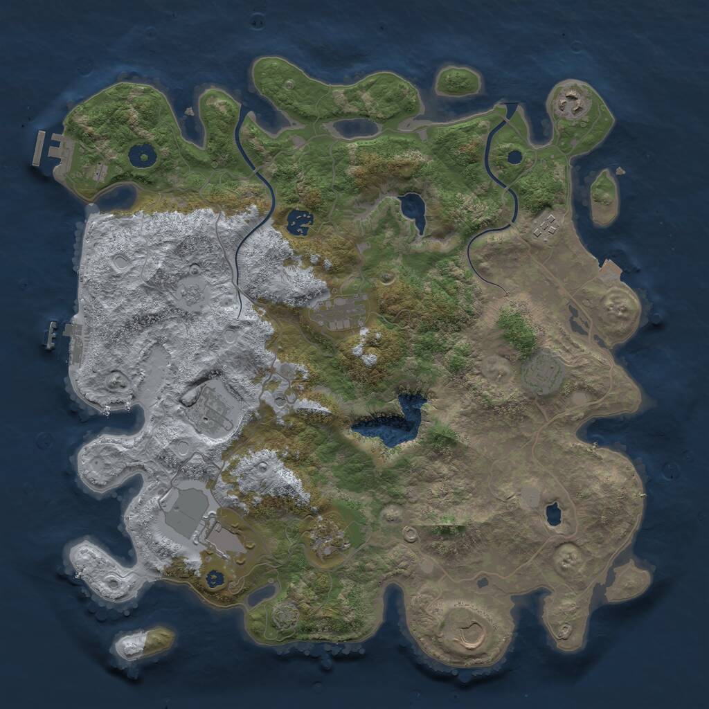 Rust Map: Procedural Map, Size: 4000, Seed: 1847559941, 15 Monuments