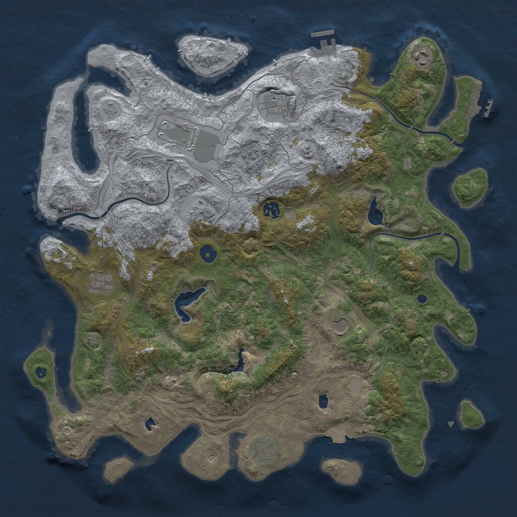 Rust Map: Procedural Map, Size: 4500, Seed: 1541133821, 15 Monuments
