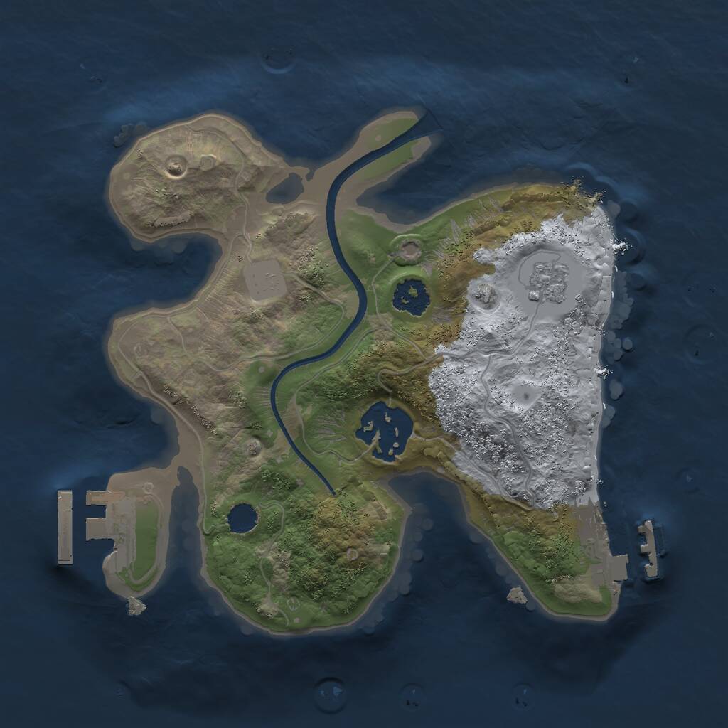 Rust Map: Procedural Map, Size: 2000, Seed: 808607, 5 Monuments