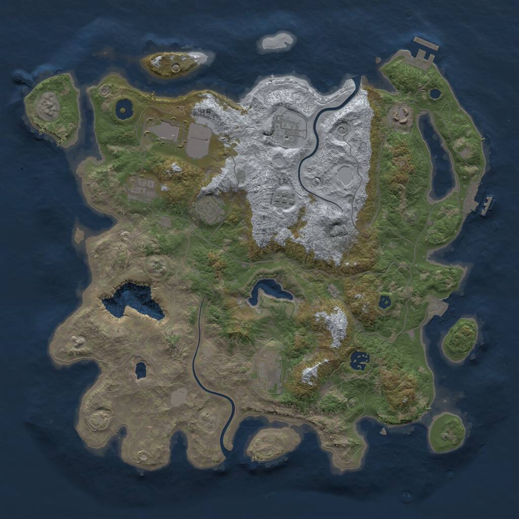 Rust Map: Procedural Map, Size: 4000, Seed: 469741516, 13 Monuments