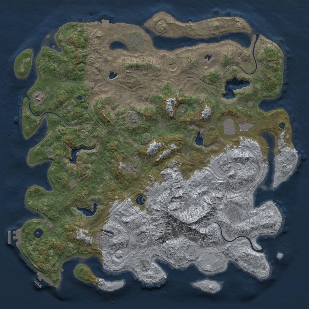 Rust Map: Procedural Map, Size: 5000, Seed: 1675174006, 16 Monuments