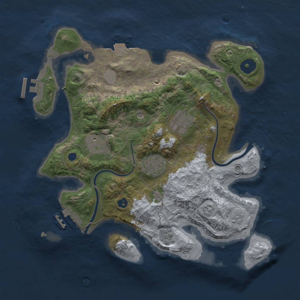 Rust Map: Procedural Map, Size: 3000, Seed: 1583, 10 Monuments