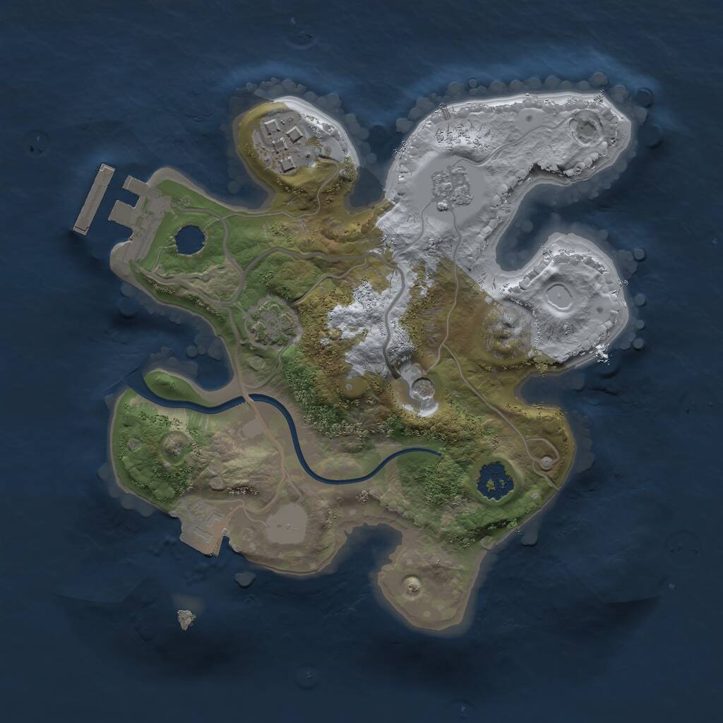 Rust Map: Procedural Map, Size: 2000, Seed: 1108046894, 6 Monuments