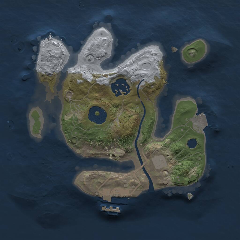 Rust Map: Procedural Map, Size: 2000, Seed: 482222, 3 Monuments