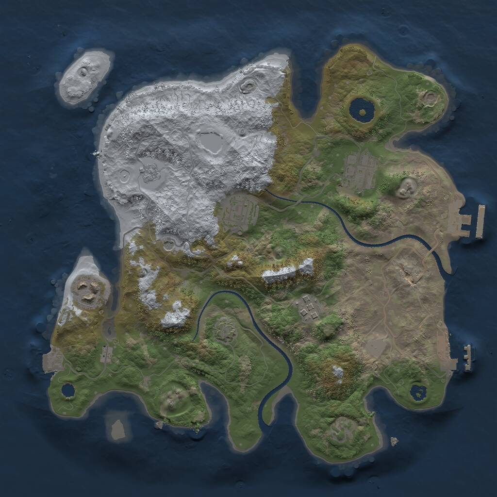Rust Map: Procedural Map, Size: 3000, Seed: 258336795, 10 Monuments