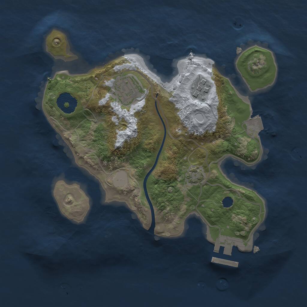 Rust Map: Procedural Map, Size: 2300, Seed: 370219994, 5 Monuments
