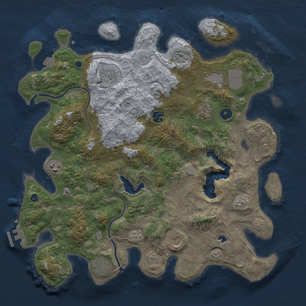 Rust Map: Procedural Map, Size: 4000, Seed: 556410, 13 Monuments