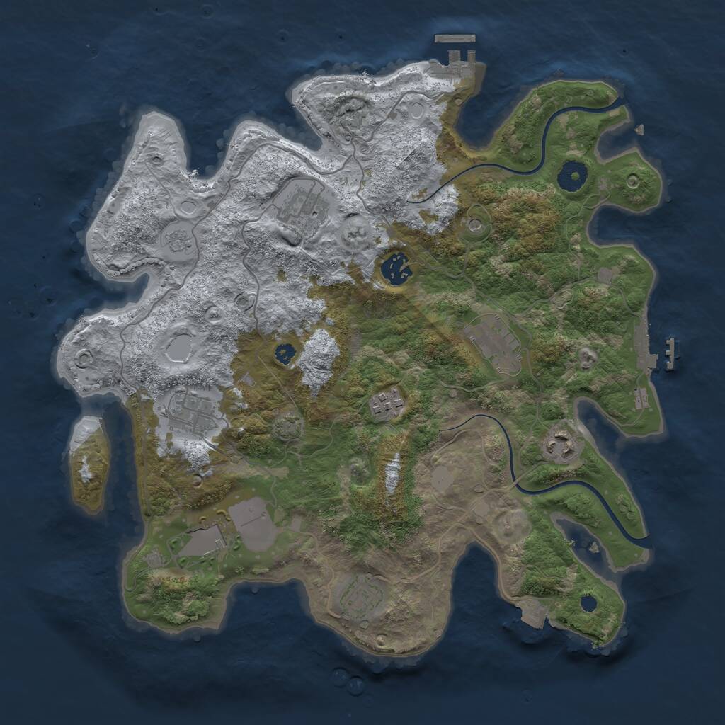 Rust Map: Procedural Map, Size: 3600, Seed: 403994622, 14 Monuments