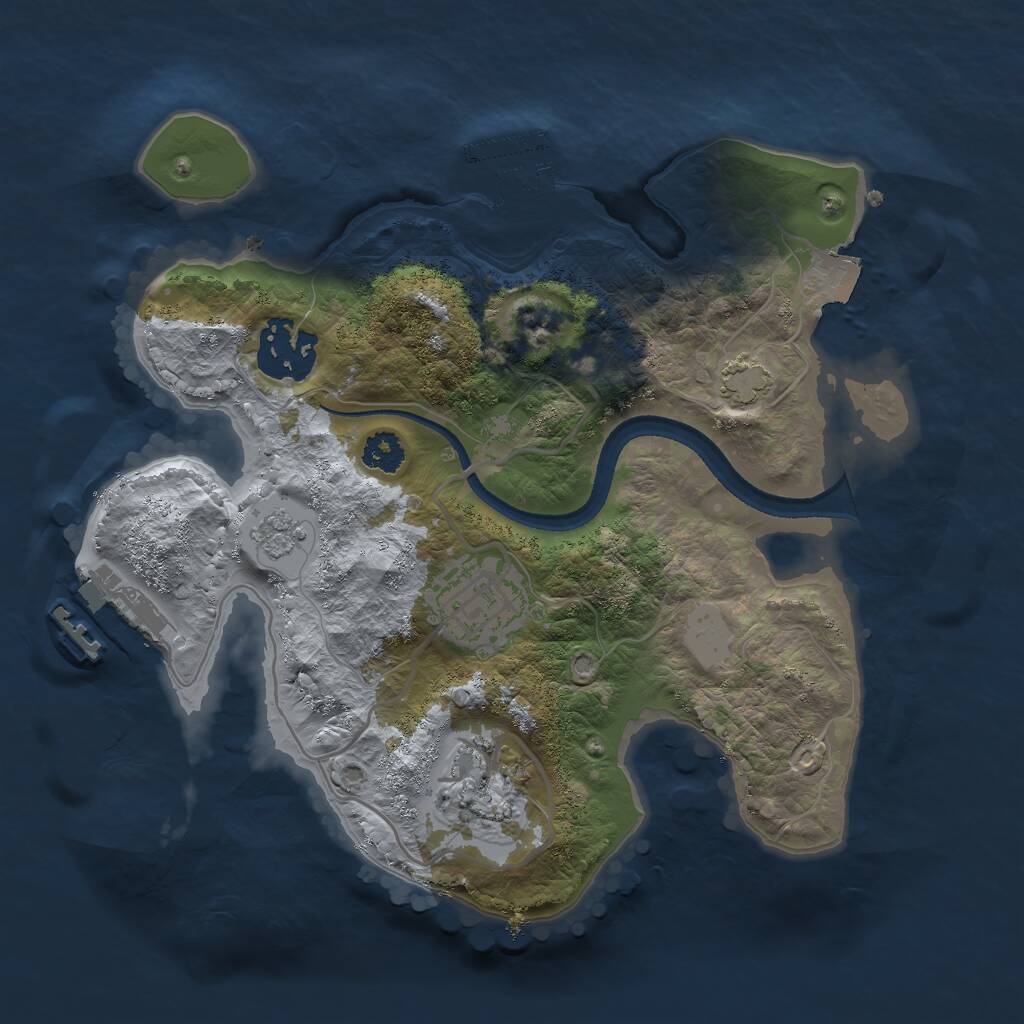 Rust Map: Procedural Map, Size: 2500, Seed: 42634, 8 Monuments