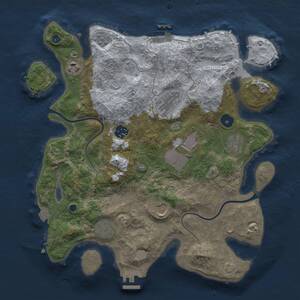 Thumbnail Rust Map: Procedural Map, Size: 3500, Seed: 296959232, 14 Monuments