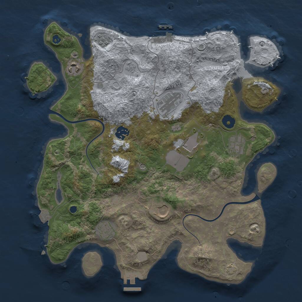 Rust Map: Procedural Map, Size: 3500, Seed: 296959232, 14 Monuments