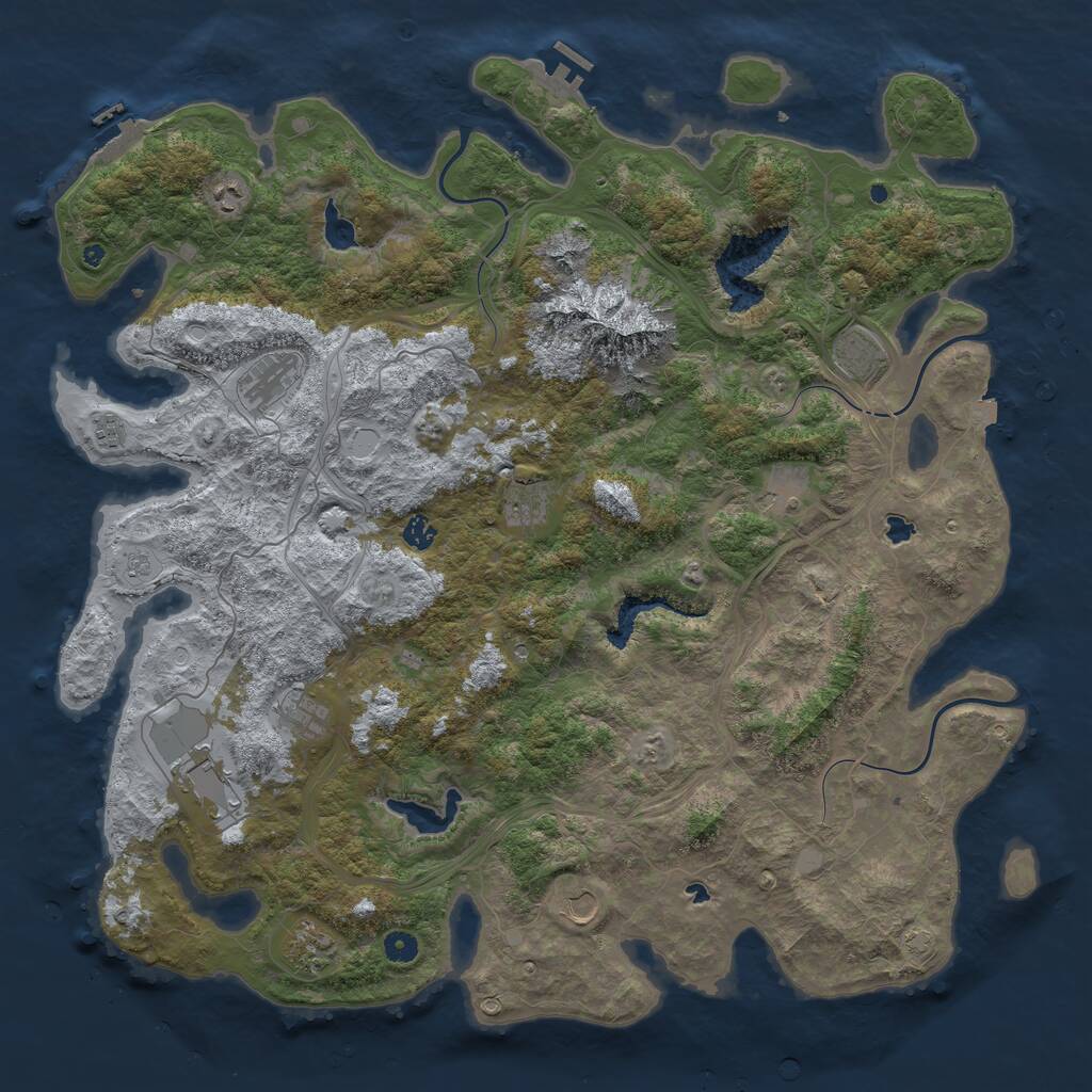 Rust Map: Procedural Map, Size: 5000, Seed: 767227369, 17 Monuments