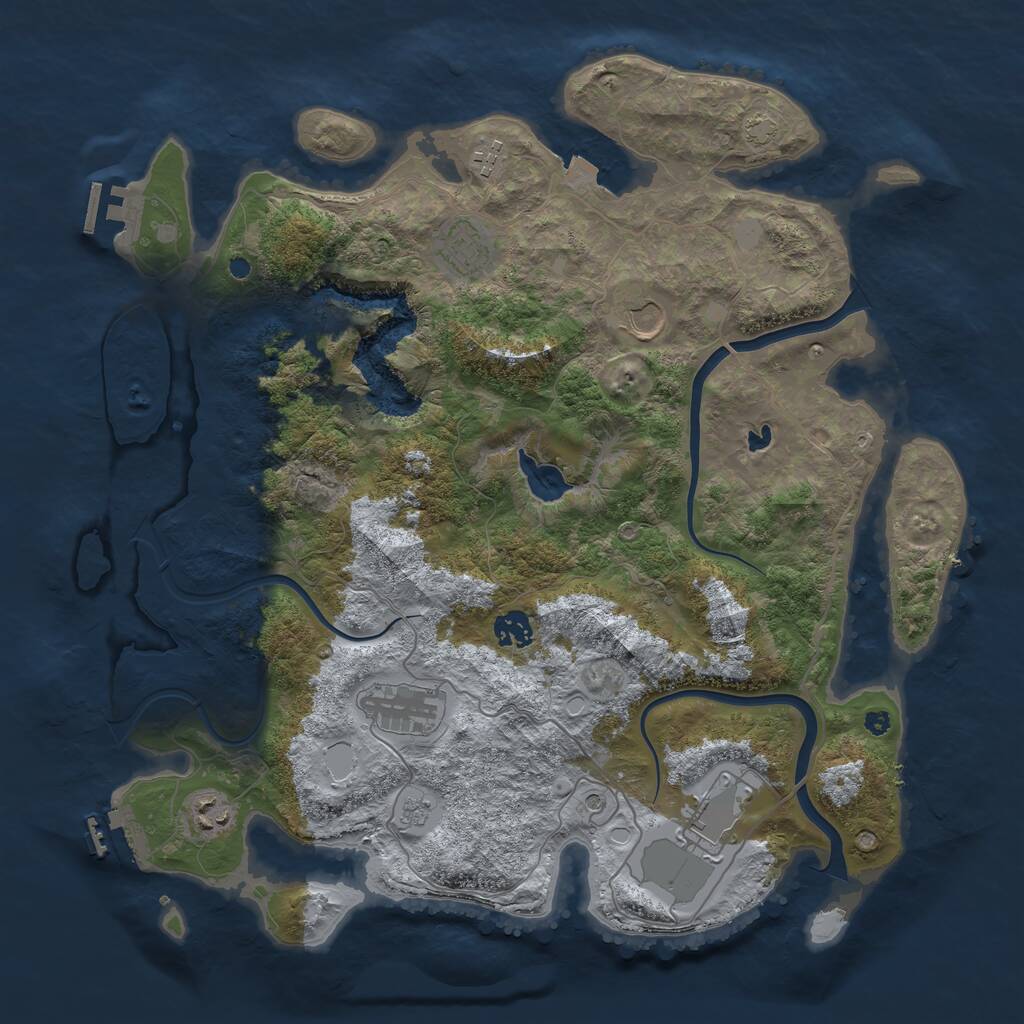 Rust Map: Procedural Map, Size: 4000, Seed: 20241227, 13 Monuments