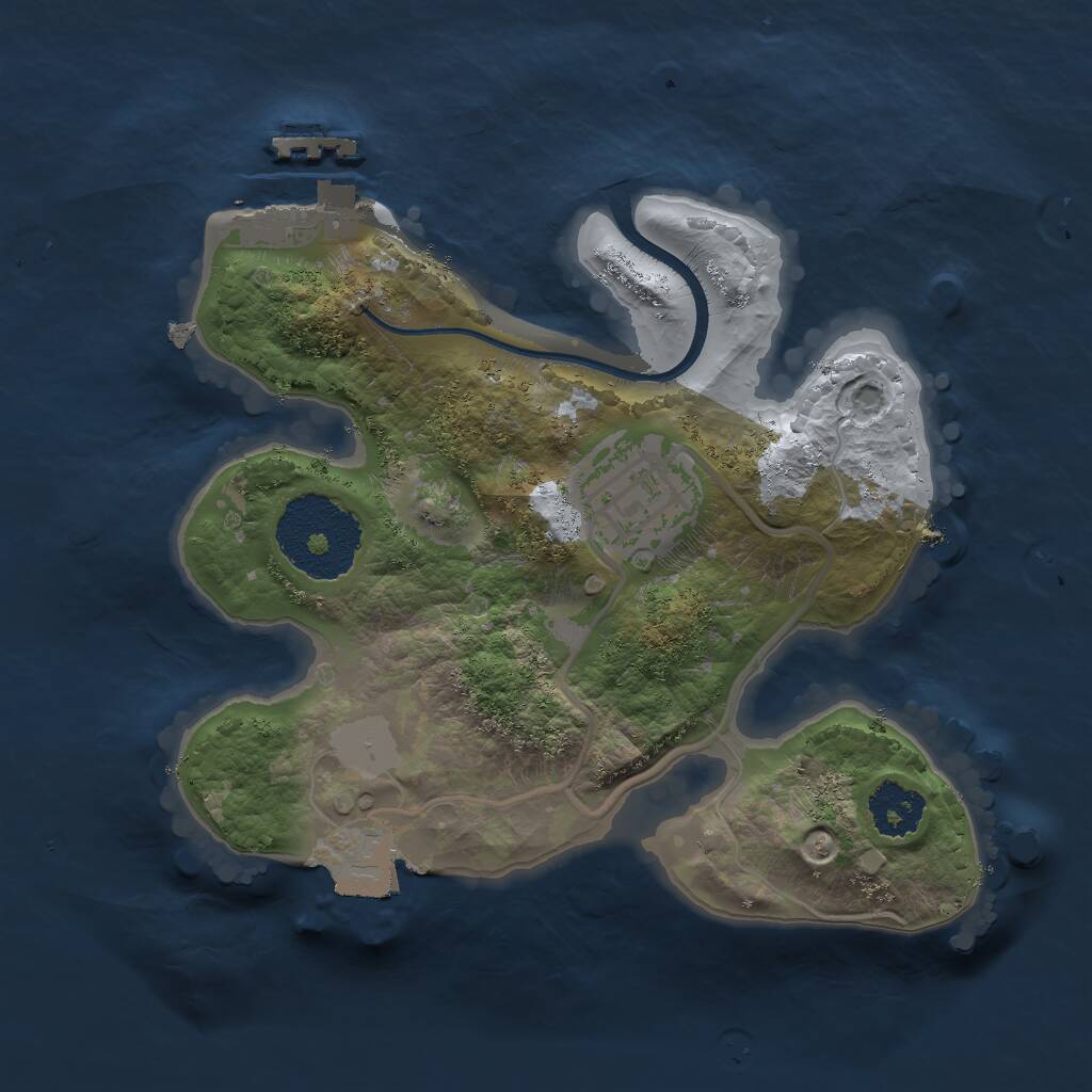 Rust Map: Procedural Map, Size: 2000, Seed: 49959, 3 Monuments