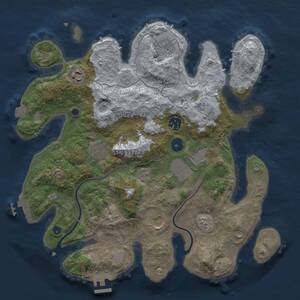 Thumbnail Rust Map: Procedural Map, Size: 3500, Seed: 480344792, 13 Monuments