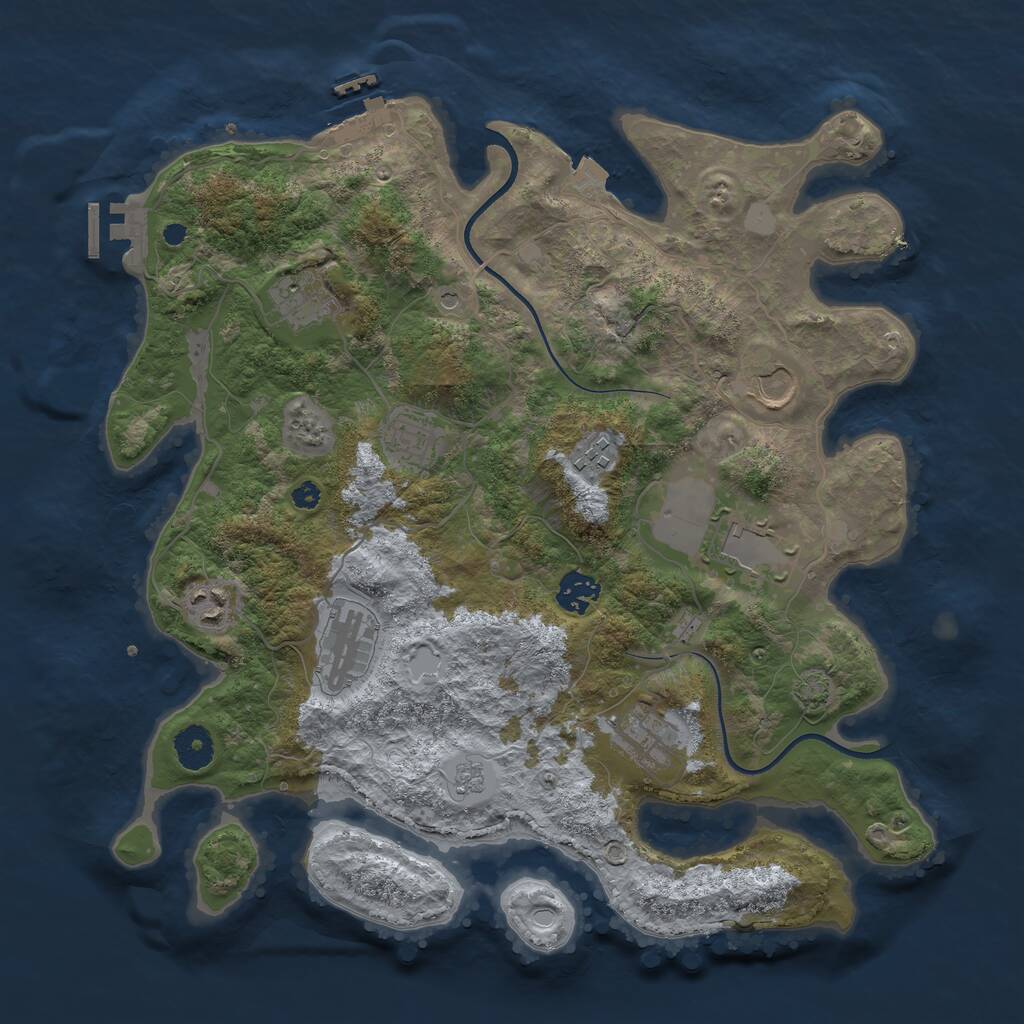 Rust Map: Procedural Map, Size: 3700, Seed: 1519002530, 15 Monuments