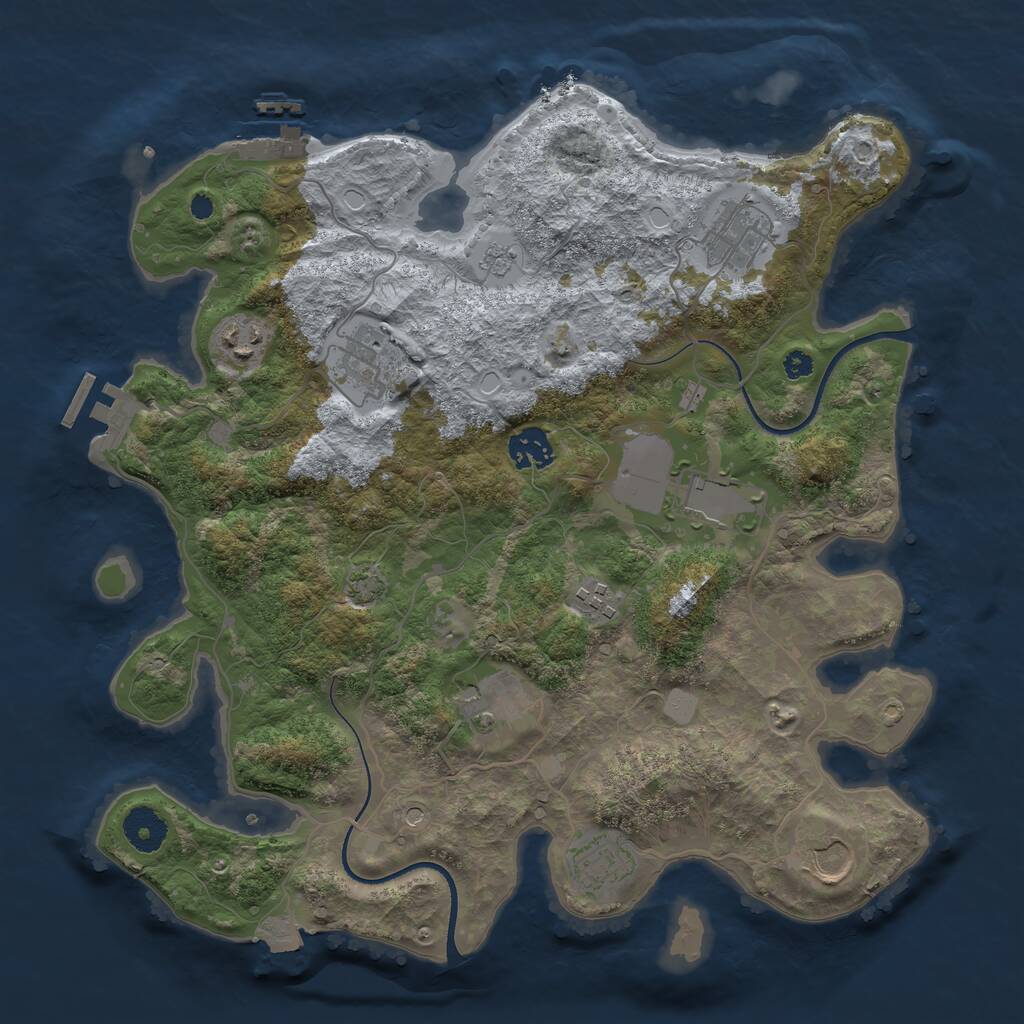 Rust Map: Procedural Map, Size: 3550, Seed: 1586544950, 15 Monuments
