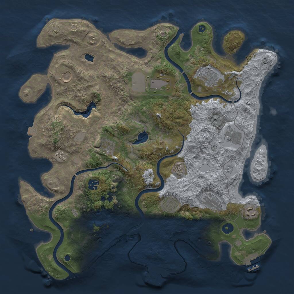 Rust Map: Procedural Map, Size: 4000, Seed: 1952114185, 16 Monuments