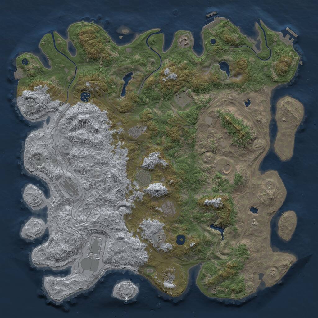 Rust Map: Procedural Map, Size: 4800, Seed: 1306199909, 17 Monuments