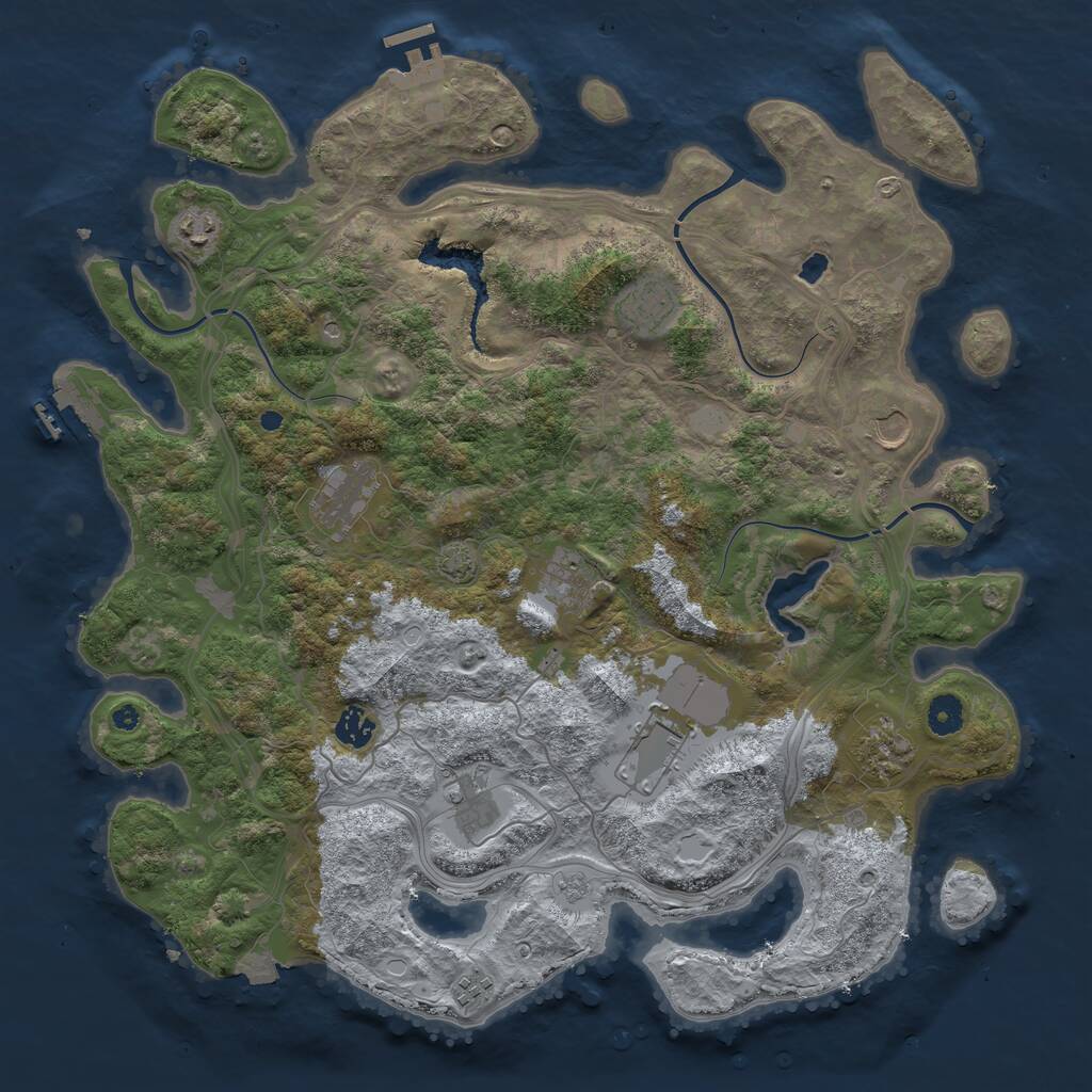 Rust Map: Procedural Map, Size: 4250, Seed: 212682213, 16 Monuments