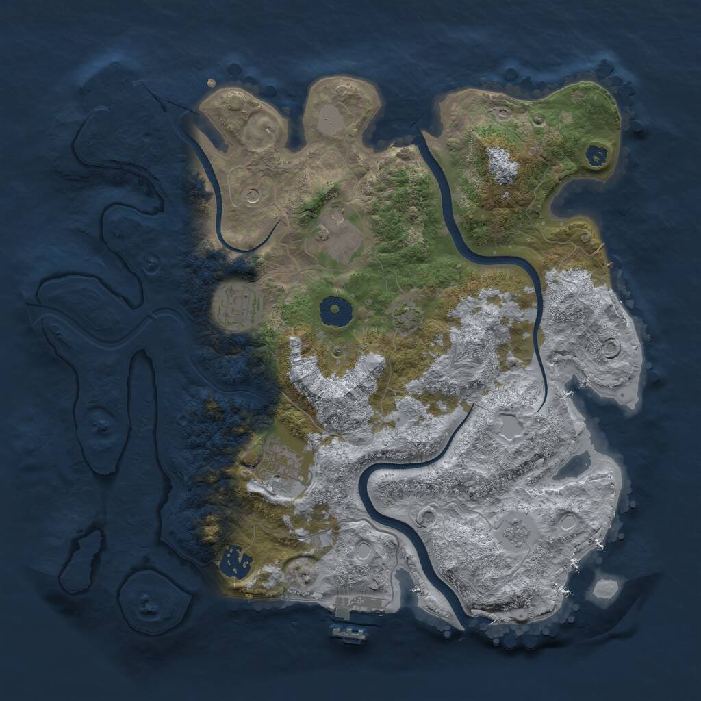 Rust Map: Procedural Map, Size: 3300, Seed: 1292601868, 10 Monuments