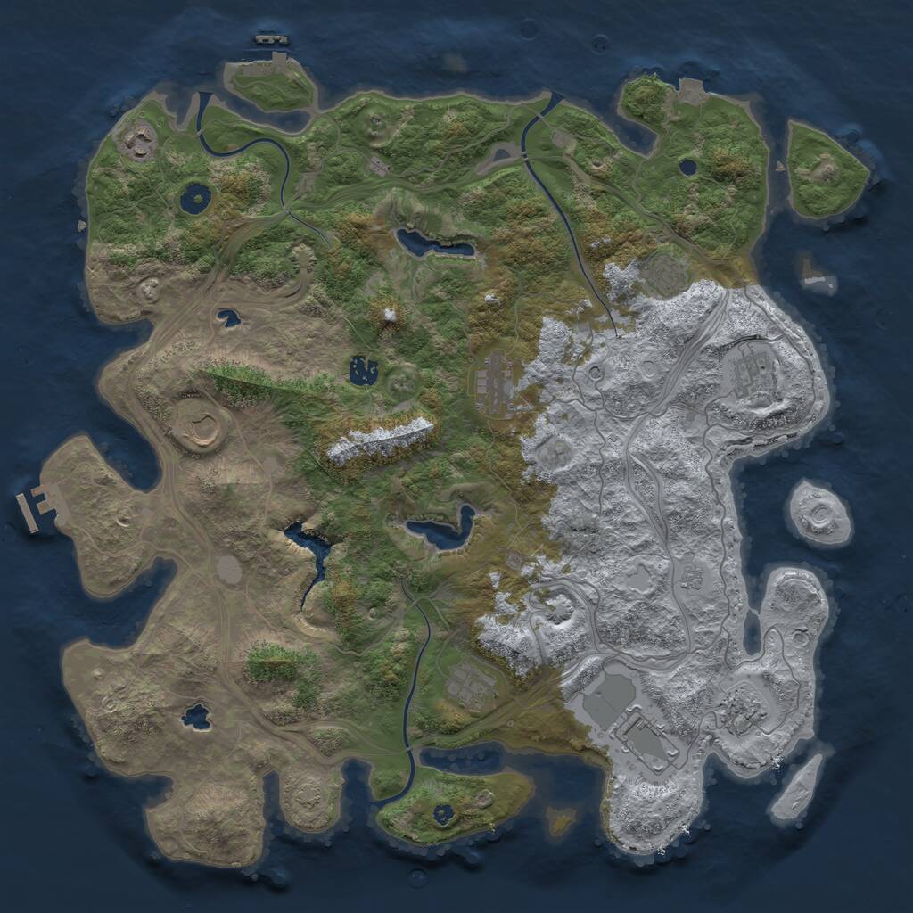 Rust Map: Procedural Map, Size: 4500, Seed: 17170124, 15 Monuments