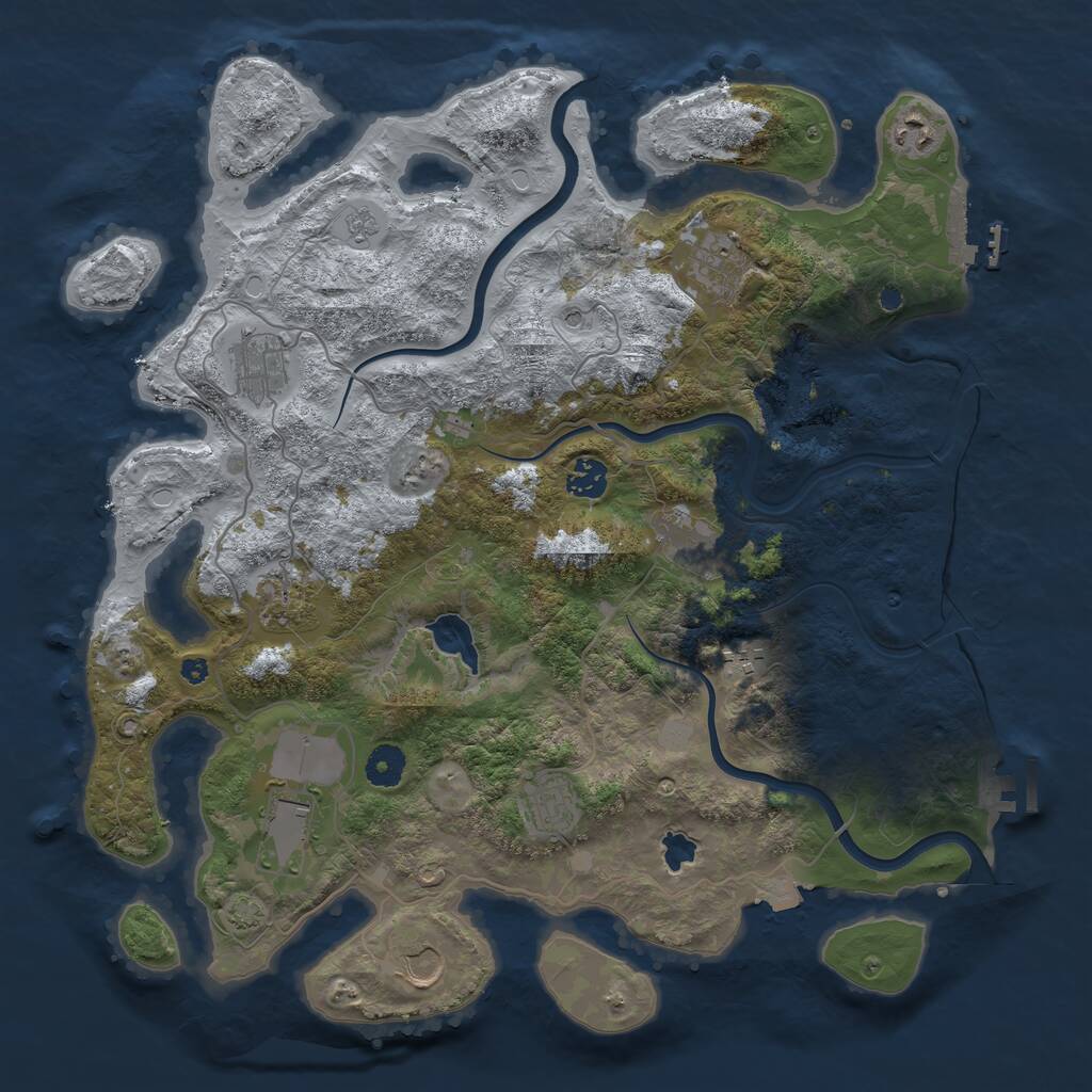 Rust Map: Procedural Map, Size: 4000, Seed: 779638204, 16 Monuments