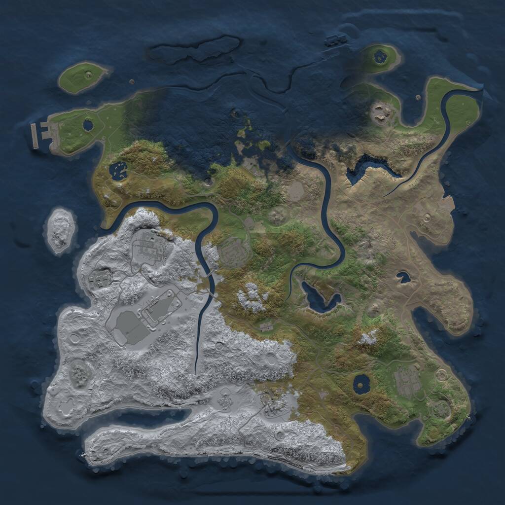 Rust Map: Procedural Map, Size: 4000, Seed: 110304779, 15 Monuments
