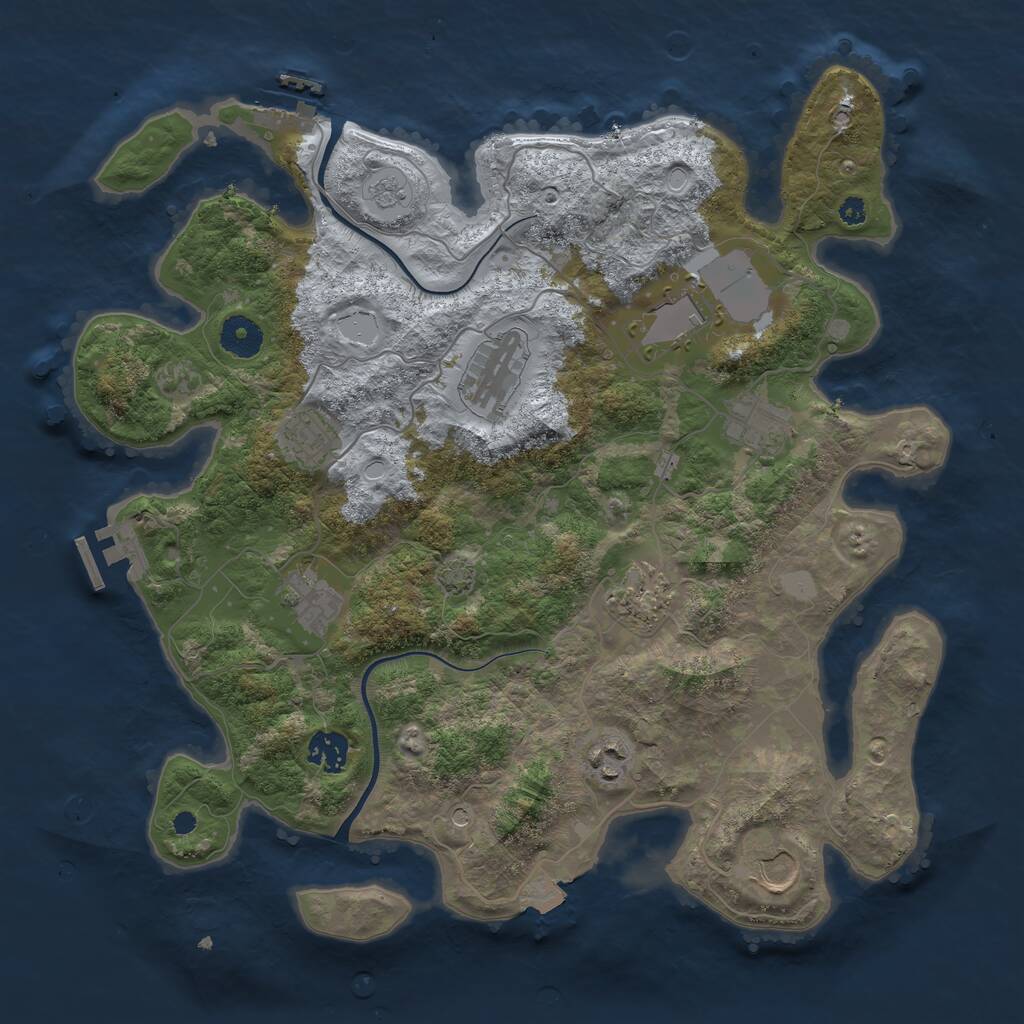 Rust Map: Procedural Map, Size: 3700, Seed: 1499833505, 15 Monuments