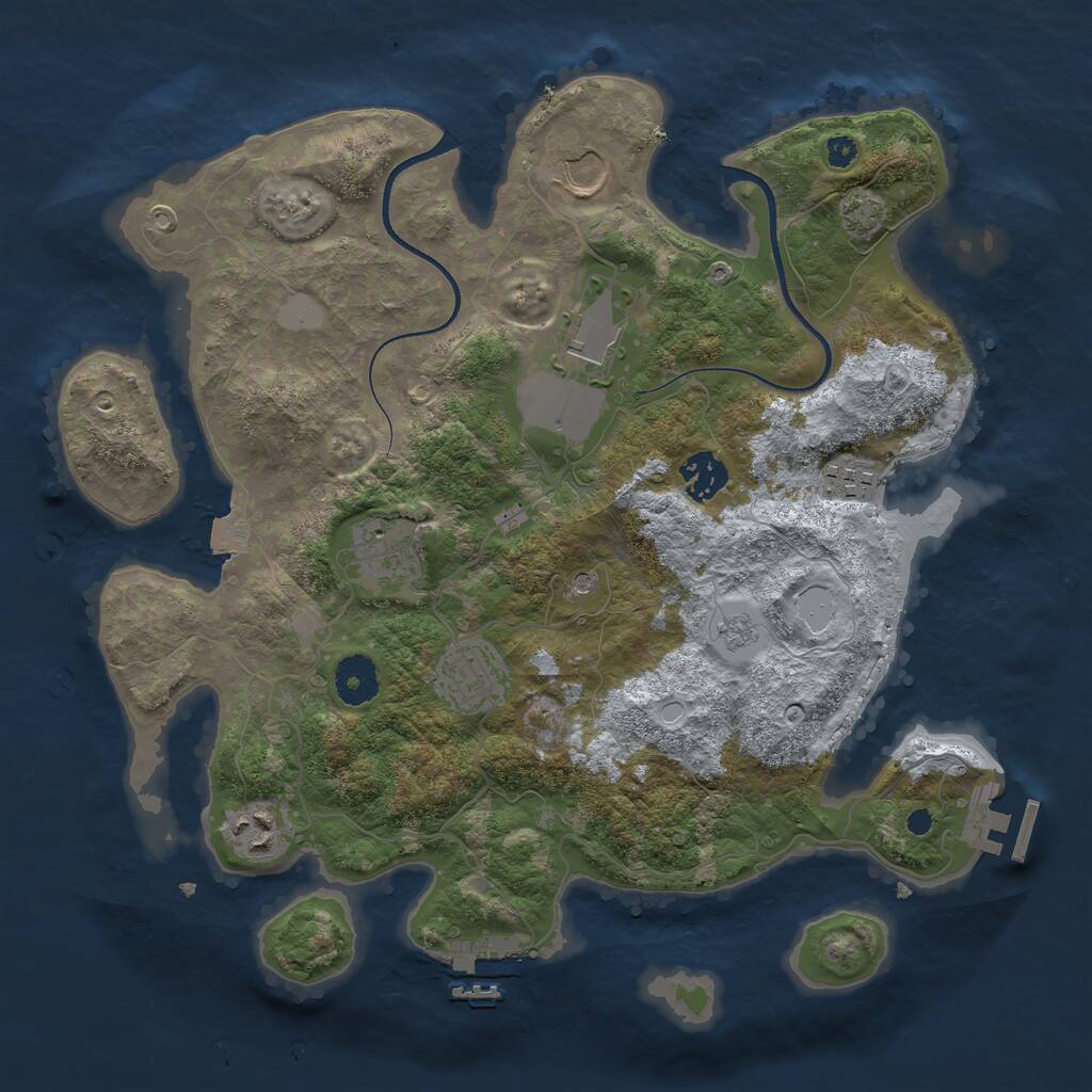 Rust Map: Procedural Map, Size: 3500, Seed: 7666656, 13 Monuments