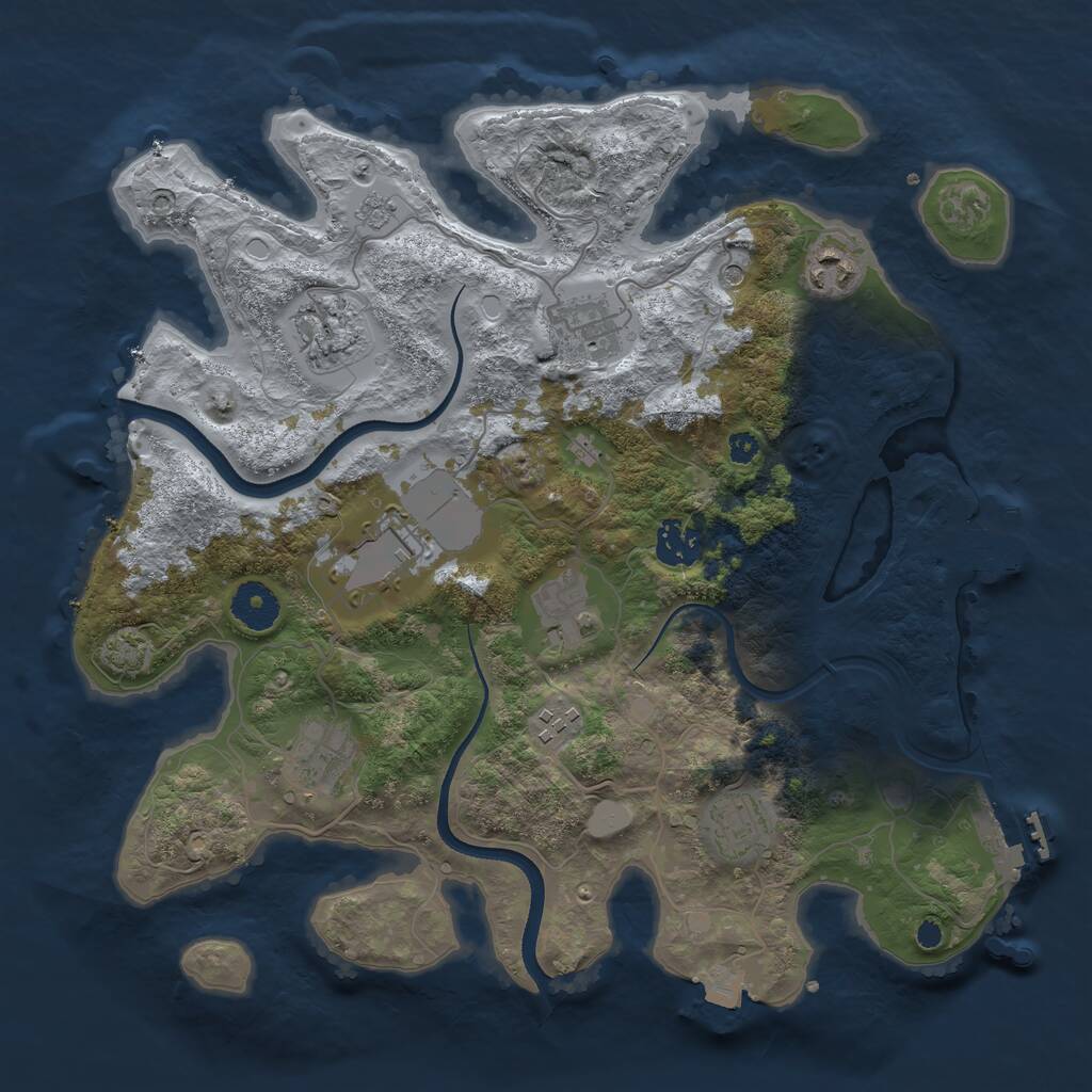 Rust Map: Procedural Map, Size: 3500, Seed: 842483818, 15 Monuments