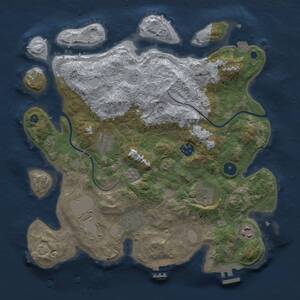 Thumbnail Rust Map: Procedural Map, Size: 3500, Seed: 700511363, 13 Monuments