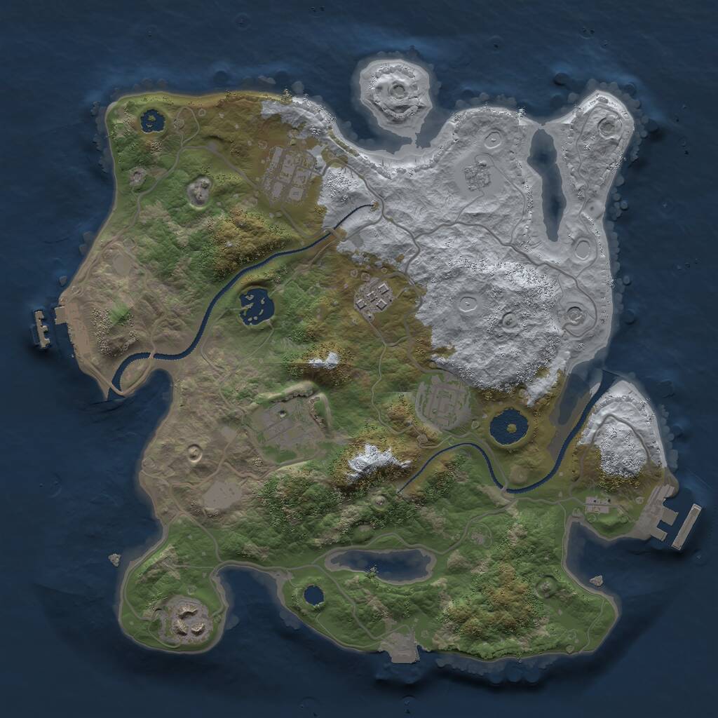 Rust Map: Procedural Map, Size: 3000, Seed: 1376177008, 11 Monuments