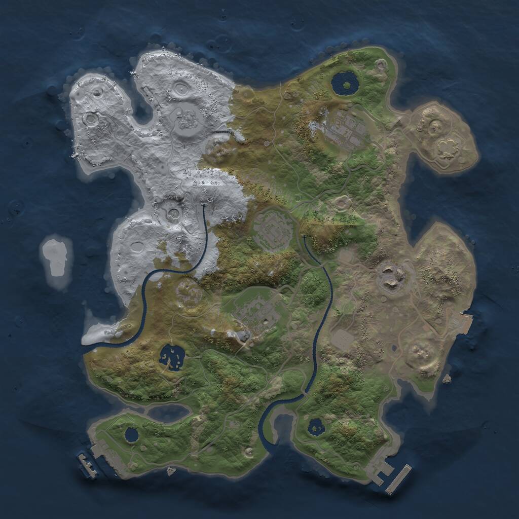 Rust Map: Procedural Map, Size: 3000, Seed: 339989445, 11 Monuments