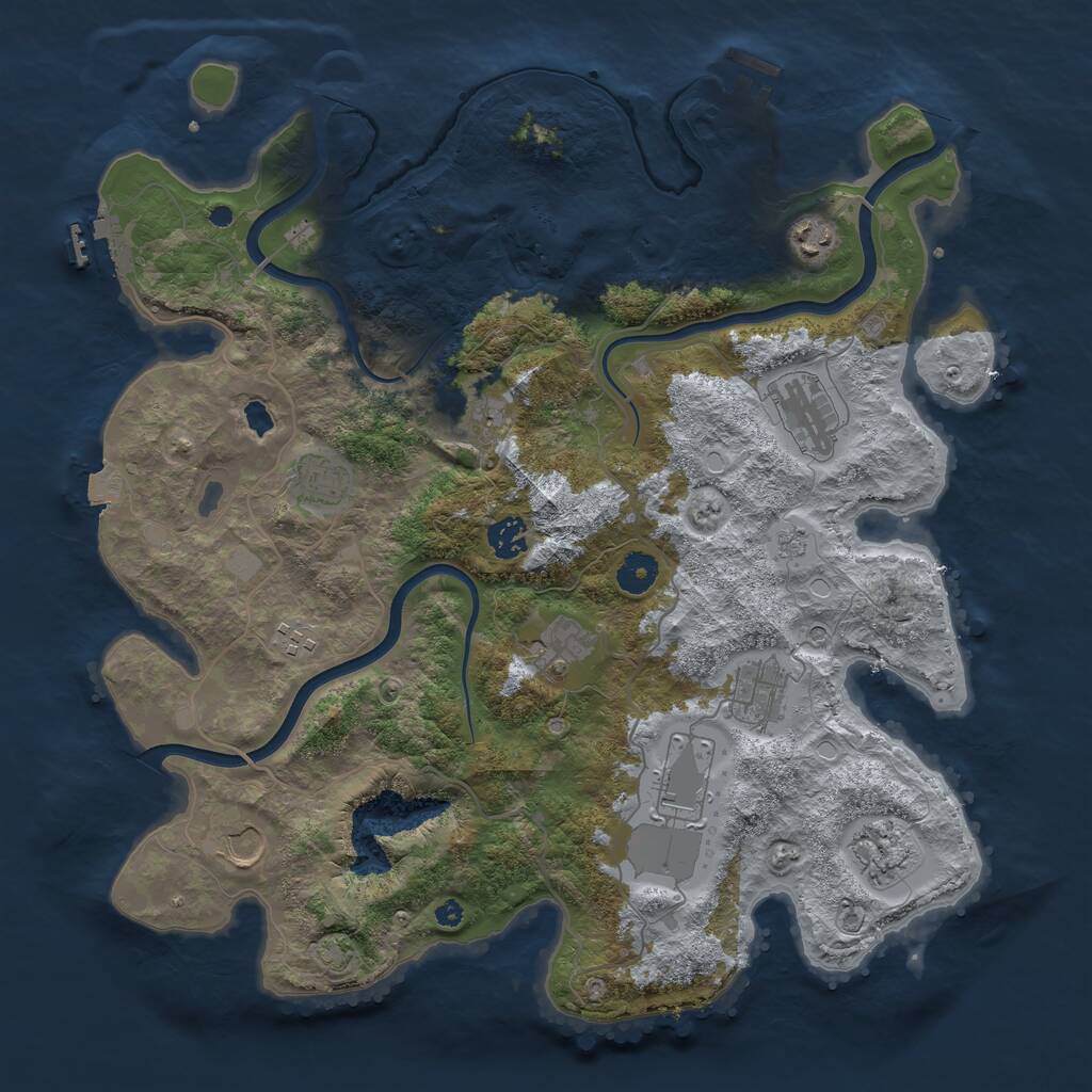 Rust Map: Procedural Map, Size: 4000, Seed: 146824863, 17 Monuments