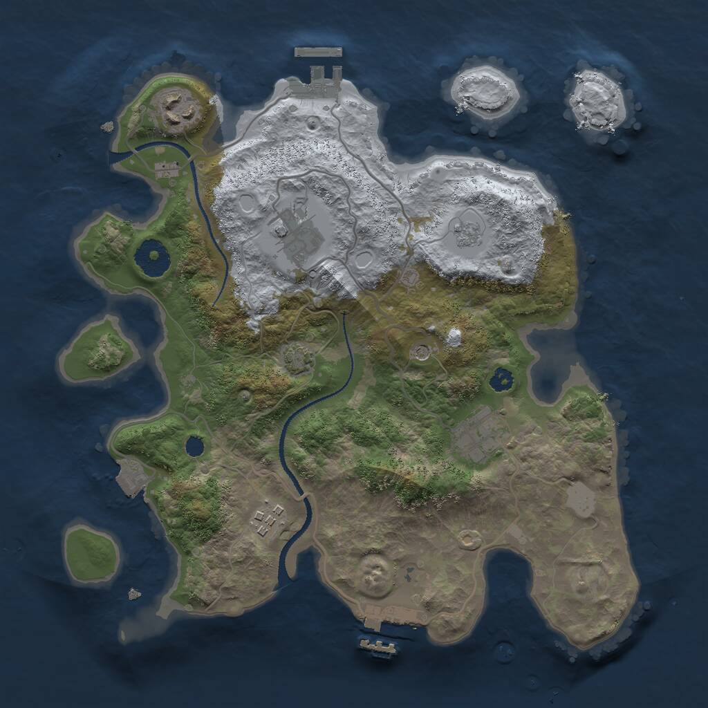 Rust Map: Procedural Map, Size: 3000, Seed: 1847559, 10 Monuments