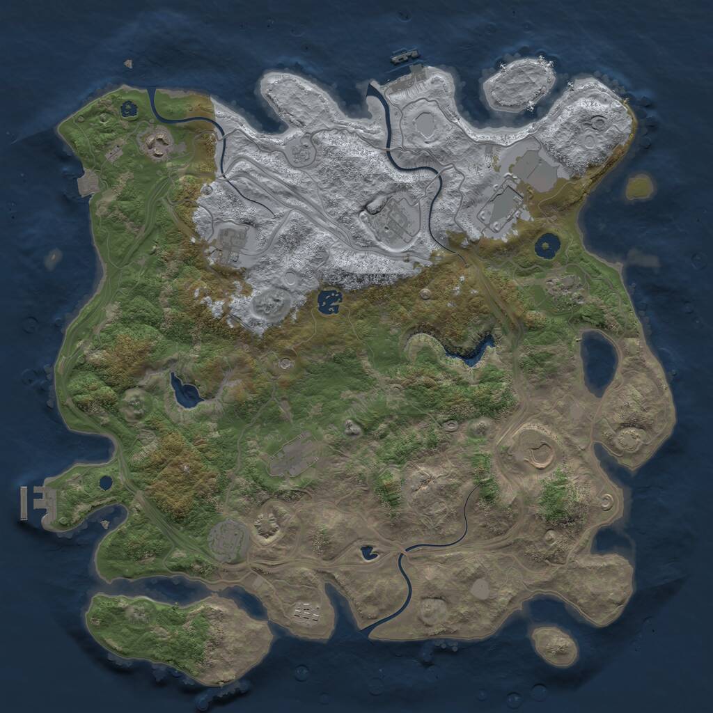 Rust Map: Procedural Map, Size: 4250, Seed: 19126, 16 Monuments