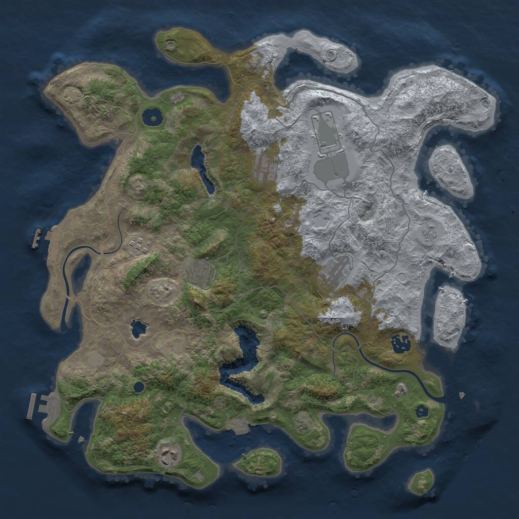 Rust Map: Procedural Map, Size: 4000, Seed: 452716899, 13 Monuments