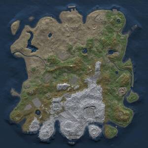 Thumbnail Rust Map: Procedural Map, Size: 4000, Seed: 1486296640, 17 Monuments