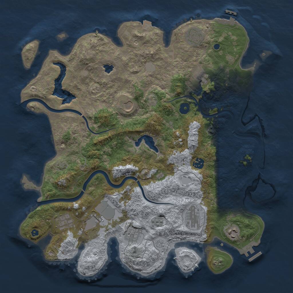 Rust Map: Procedural Map, Size: 4000, Seed: 1486296640, 16 Monuments