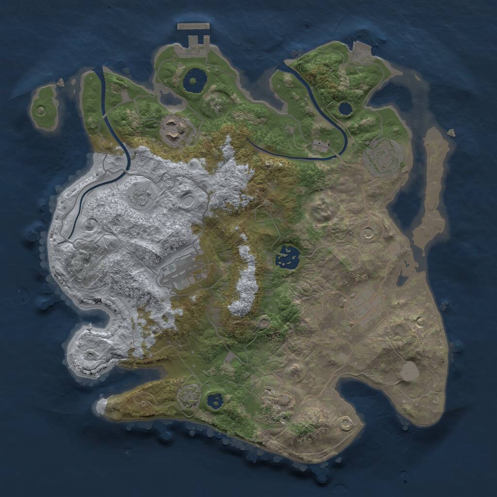 Rust Map: Procedural Map, Size: 3100, Seed: 53638, 11 Monuments