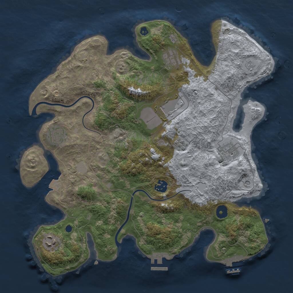 Rust Map: Procedural Map, Size: 3500, Seed: 1797498260, 13 Monuments