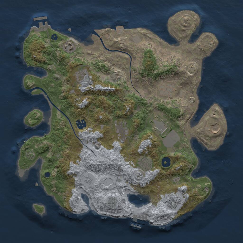 Rust Map: Procedural Map, Size: 3700, Seed: 732631927, 15 Monuments